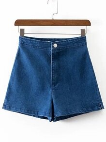 Blue Loose Denim Shorts