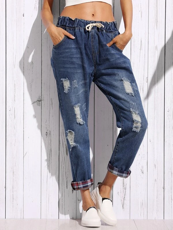 romwe boyfriend jeans