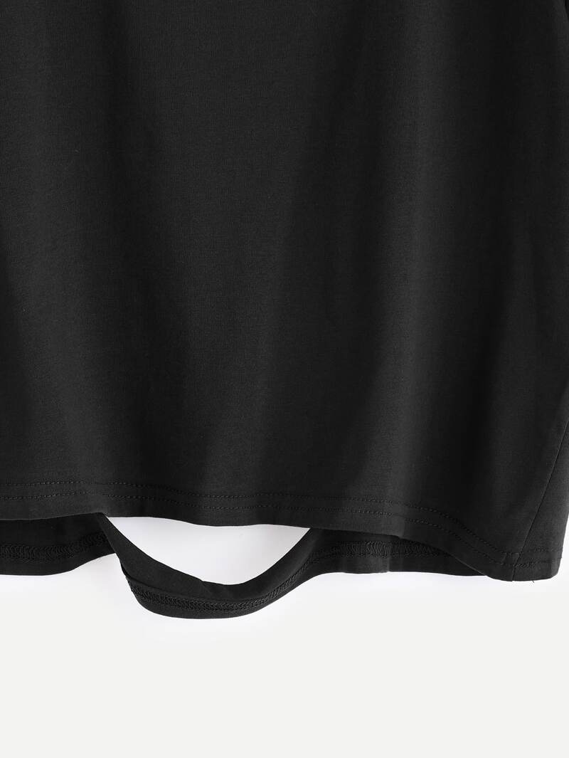 

Black Ripped Crop T-shirt