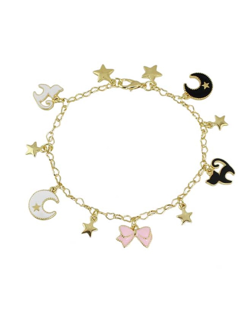 

Gold Color Enamel Cat Shape Charms Bracelets
