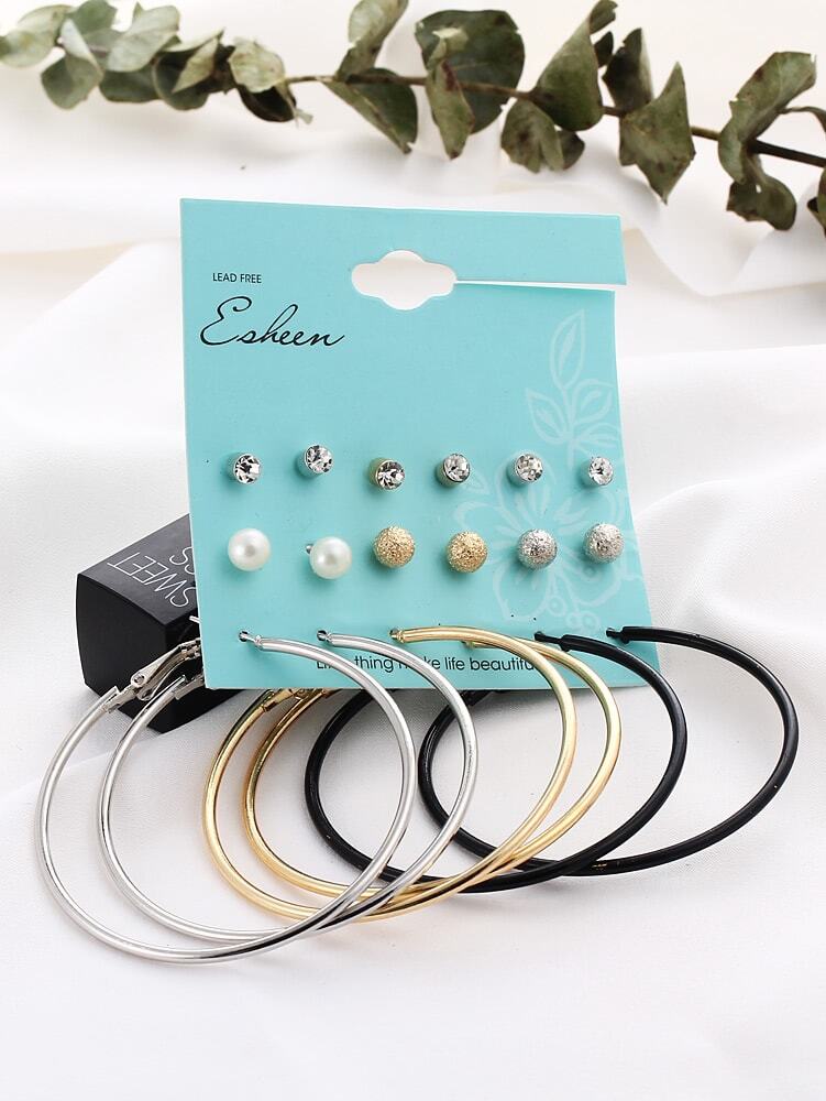 

Multicolor Mixed Design Earring Set