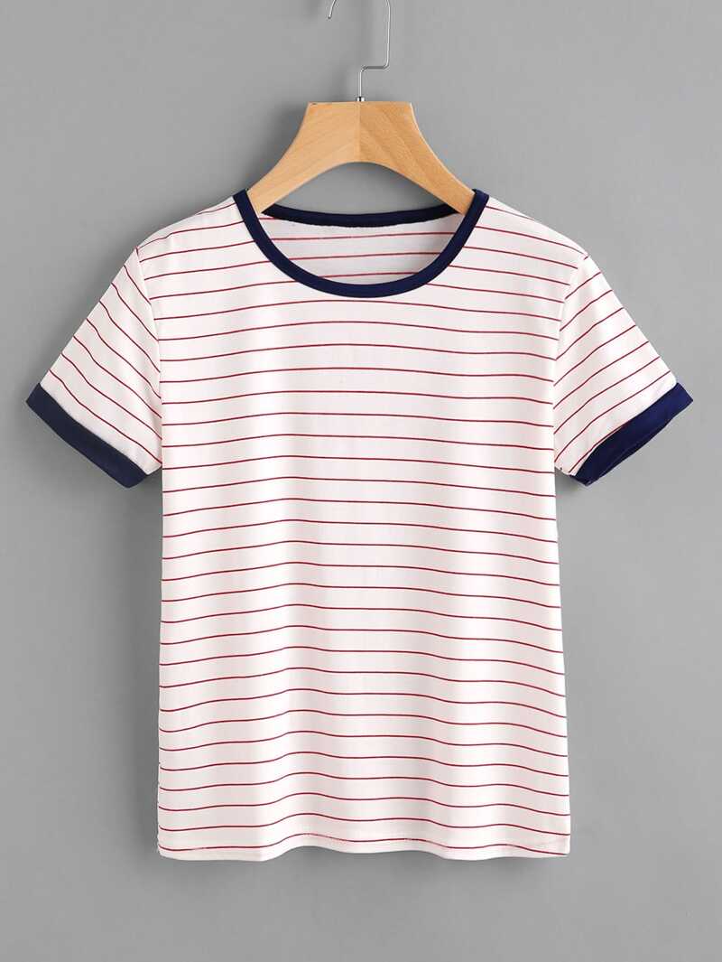 

Striped Ringer Tee, Multicolor