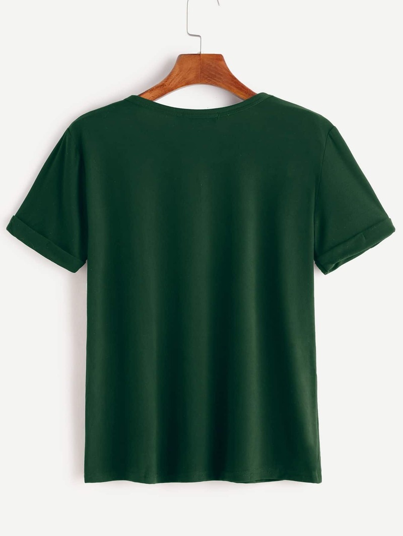 

Rolled Cuff Tee, Dark green