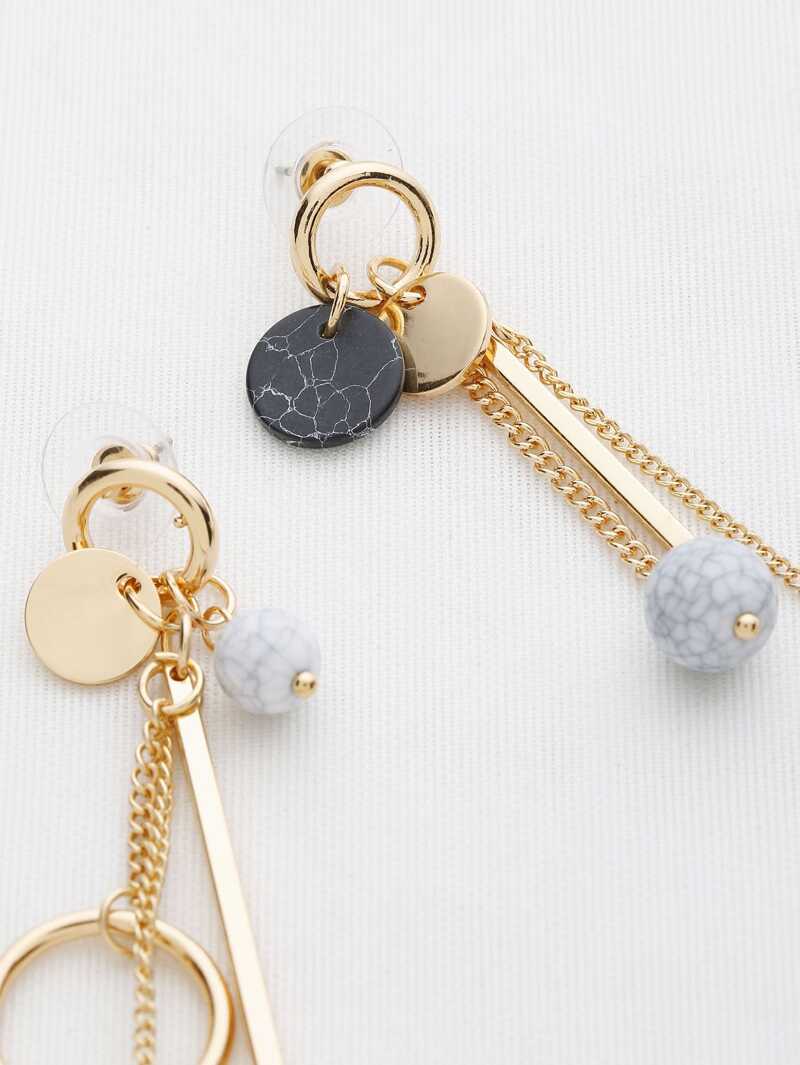 

Multi Charm Drop Earrings, Gold