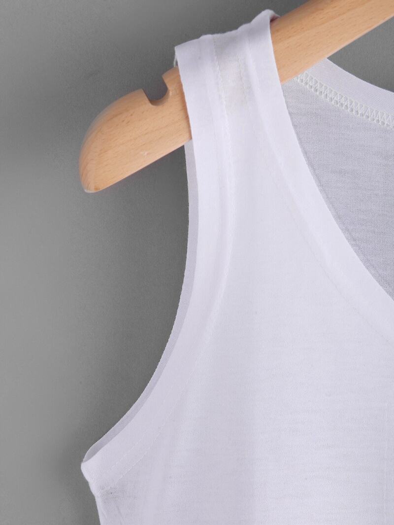 

Cat Print Dip Hem Tank Top, White