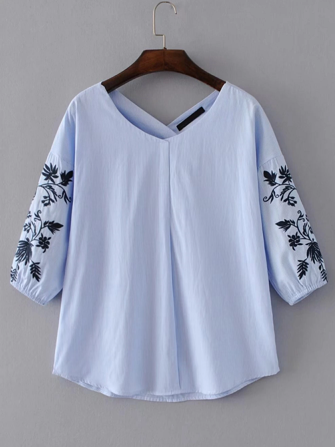 Blusa de rayas con hombros caídos de rayas | ROMWE Camisa de rayas verticales de hombros caídos | Mode de Mujer