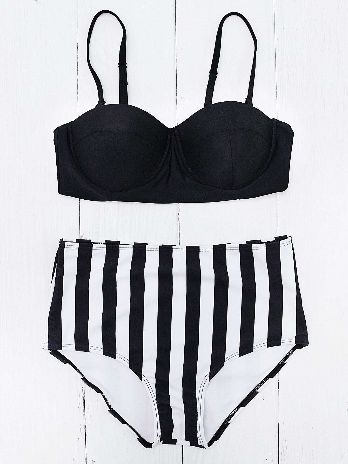 vertical striped bikini