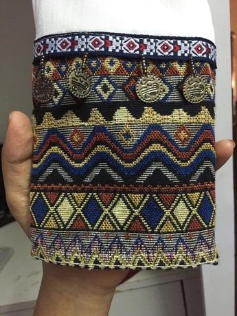 tribal embroidered dip hem smock top