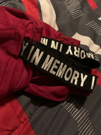 cold shoulder letter taped sweatshirt
