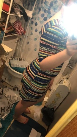 aztec striped low back bodycon dress